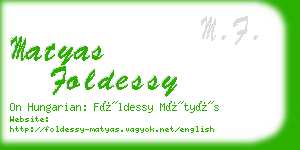 matyas foldessy business card